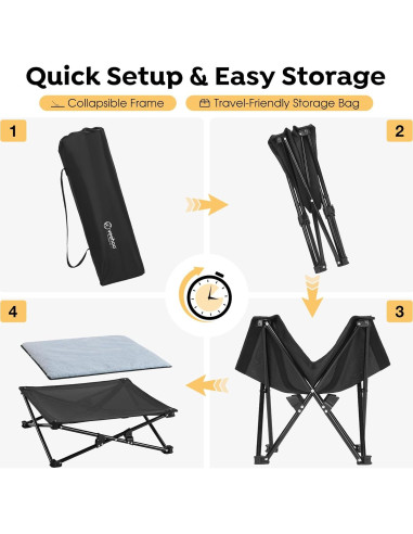 Cama Elevada para Perros Veehoo 73.7x73.7cm Plegable 2 en 1