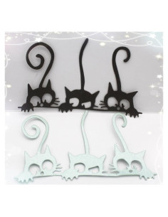 Troqueles de Corte de Metal MSCHEFAY para Scrapbooking 3 Pcs Gatos