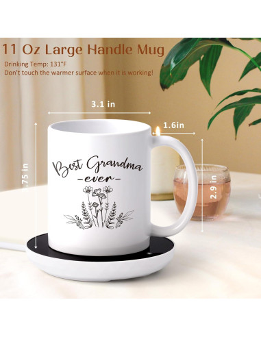 Taza Blanca LiqCool 11 Oz con Posavasos Calentador Inteligente
