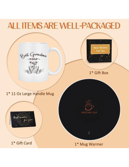 Taza Blanca LiqCool 11 Oz con Posavasos Calentador Inteligente