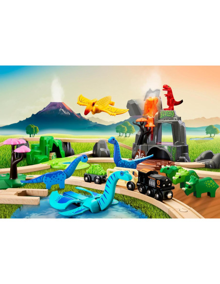 Conjunto Deluxe de Dinosaurios BRIO World - 44 Piezas