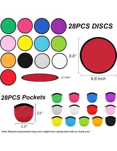 28PCS Ventiladores de Disco Volador Plegables YEAHACLUB 24.89cm