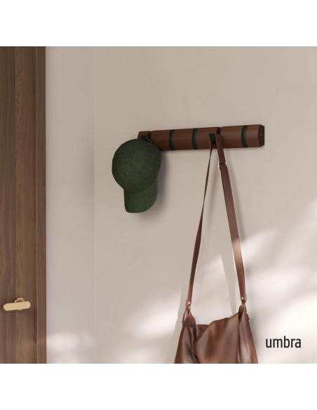 Perchero de Pared Umbra Flip 5 Ganchos Negro Moderno