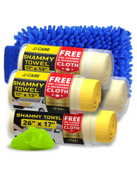 Paño Chamois JJ CARE 4 Piezas Microfibra Super Absorbente