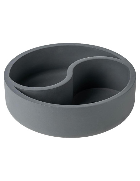 Maceta Yin Yang de Concreto Gris MyGift 24.1 cm con Drenaje