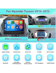 Estéreo Android 13 Fuluku 10.1" para Hyundai Tucson 2010-2015 2