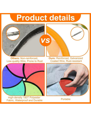 28PCS Ventiladores de Disco Volador Plegables YEAHACLUB 24.89cm