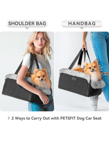 Asiento de Coche para Perros PETSFIT Pequeño Negro 4 kg