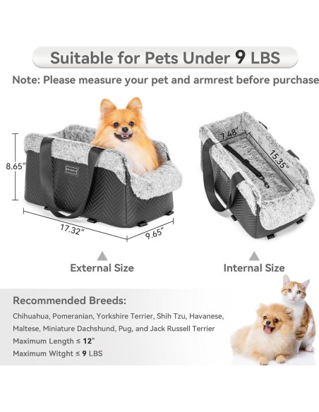 Asiento de Coche para Perros PETSFIT Pequeño Negro 4 kg