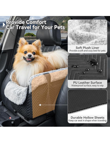 Asiento de Coche para Perros PETSFIT Pequeño Negro 4 kg