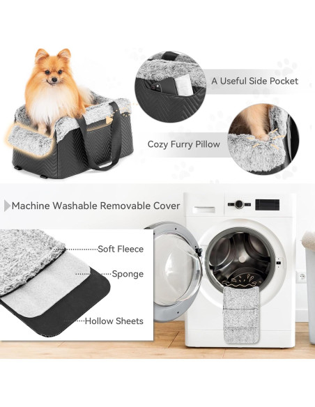 Asiento de Coche para Perros PETSFIT Pequeño Negro 4 kg