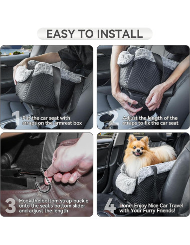 Asiento de Coche para Perros PETSFIT Pequeño Negro 4 kg