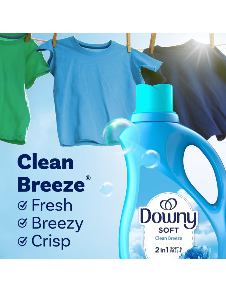 Suavizante de Tela Líquido Downy Brisa Limpia 1.3 L - 60 Lavados
