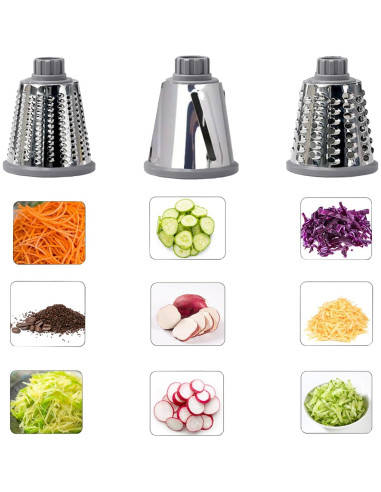 Rallador de Queso Rotativo Dachenus con Base de Succión Gris