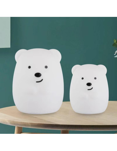 Luz Nocturna Oso Grande WHA&DARREN para Niños, Silicona, Control Remoto