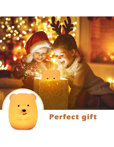 Luz Nocturna Oso Grande WHA&DARREN para Niños, Silicona, Control Remoto