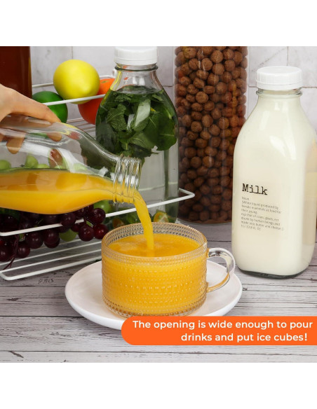 Botellas de Leche de Vidrio DHSBTLS 1L 4 Pcs Reutilizables