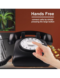 Teléfono Rotatorio Vintage Cheeta 8019 Negro con Redial 2