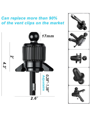 Clip de Ventilación Ajustable xuenair 17mm para Teléfono