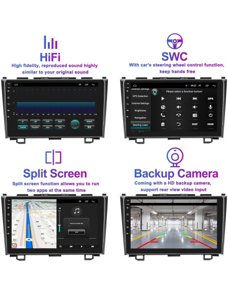 Estéreo Android 9" Mantian para Honda CRV 2007-2011 Carplay