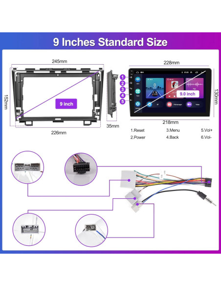 Estéreo Android 9" Mantian para Honda CRV 2007-2011 Carplay