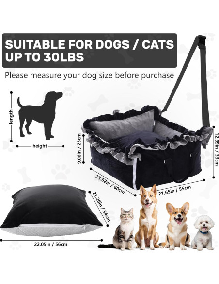 Asiento de Coche para Perros Homcosan Negro 74.9x63.5cm Asiento de Coche para Perros Homcosan Negro 74.9x63.5cm