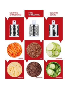 Rallador de Queso Rotatorio SKY35 Azul con 3 Cuchillas Intercambiables 2