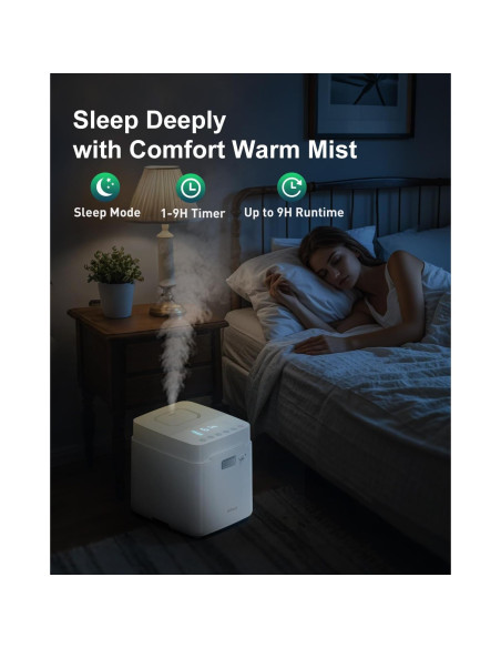 Humidificador de Vapor Mifasol Acero Inoxidable 3.3L Blanco