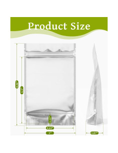 200 Bolsas Mylar 12.7x20.3 cm Gwybkq Reutilizables Almacenamiento 2