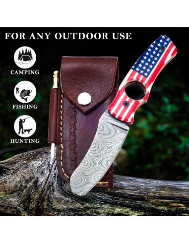 Cortador de Puros AR Knife de Acero Damasco Hecho a Mano