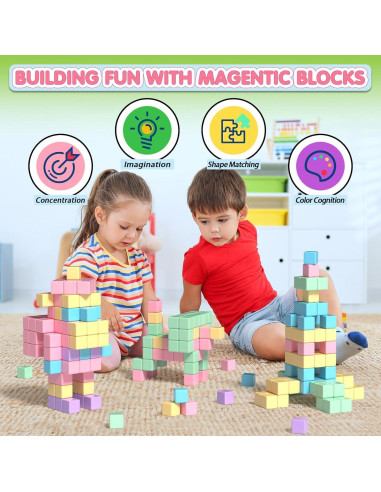 Bloques Magnéticos Apluses 45PCS para Niños 3 a 5 Años