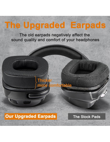 Almohadillas de Reemplazo SOULWIT para Auriculares Logitech G35 G933 G430 - Negro