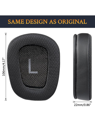 Almohadillas de Reemplazo SOULWIT para Auriculares Logitech G35 G933 G430 - Negro