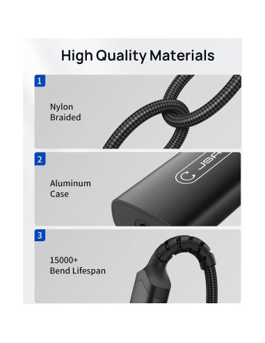 Adaptador JSAUX USB C a 3.5mm con Carga Rápida 60W - Negro