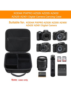 Funda de transporte Elonbo para cámara Kodak PIXPRO AZ528 negra 2