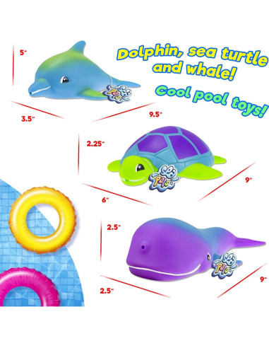 Juguete de Agua Acuático JA-RU - Tortuga, Delfín, Ballena
