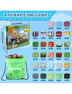 192 Bloques Magnéticos Milerong 2.5 cm para Niños 3+ Años 2