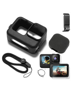 Kit de Accesorios Funda Silicona GoPro Hero 12/11/10/9 Negra