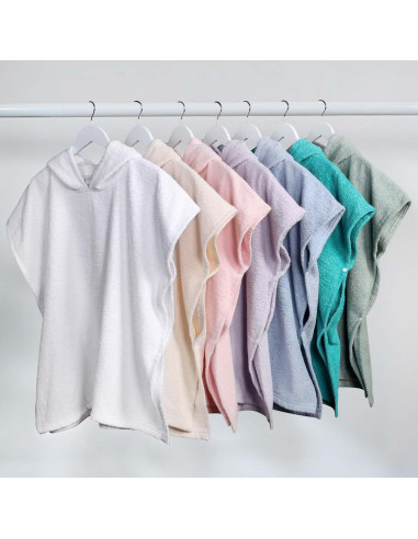 Poncho de Toalla de Baño Superior para Niños Algodón Azul