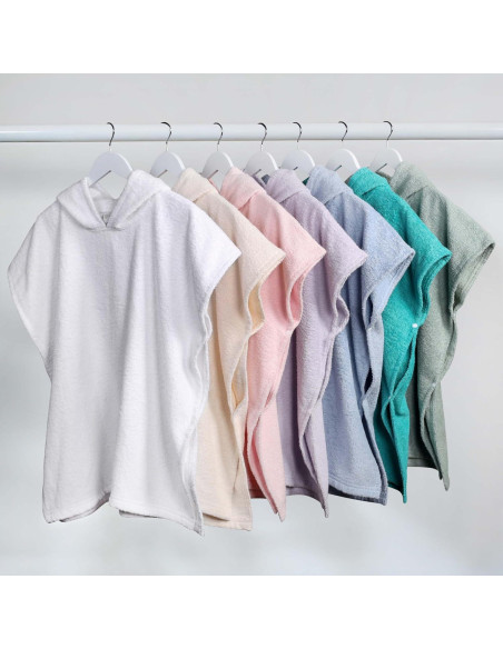 Poncho de Toalla de Baño Superior para Niños Algodón Azul