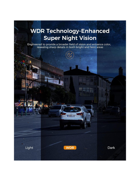 Cámara Dash Dual 4K HUBANFLY con GPS y 64GB - Negro