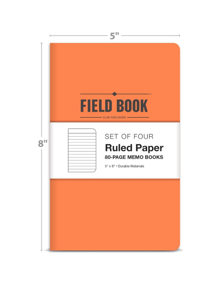 Cuaderno de Campo Elan Publishing 5x8" Naranja - Paquete de 4 Cuaderno de Campo Elan Publishing 5x8" Naranja - Paquete de 4
