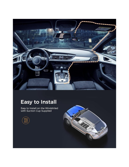 Cámara Dash Dual 4K HUBANFLY con GPS y 64GB - Negro