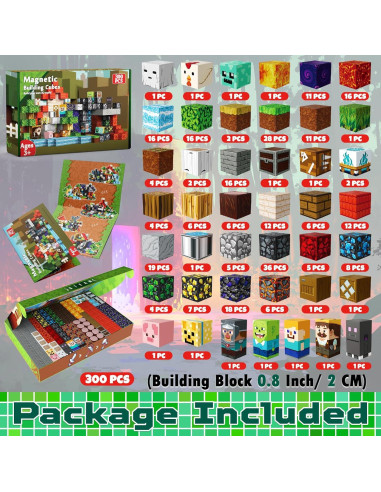 300 Bloques Magnéticos de Construcción GraceDuck - Juguete STEM 3+