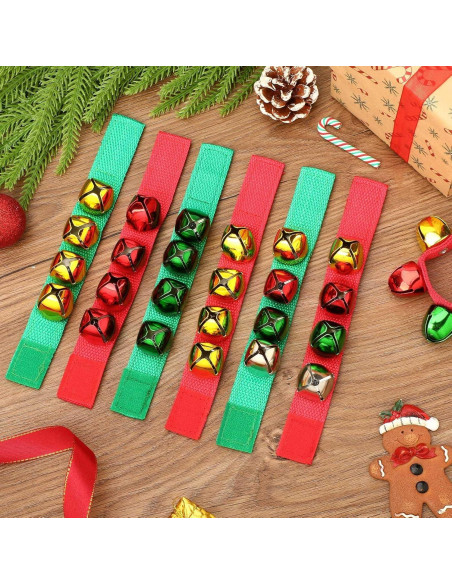 Pulseras de Campanas de Jingle Augshy - 2 Piezas Rojas