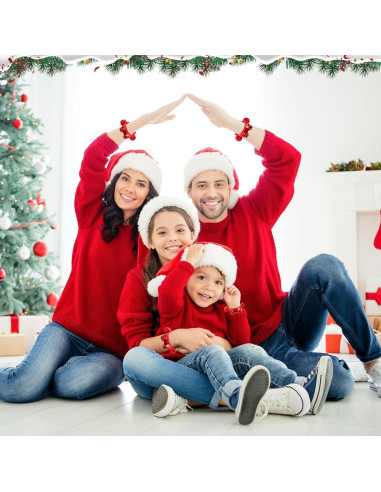 Pulseras de Campanas de Jingle Augshy - 2 Piezas Rojas