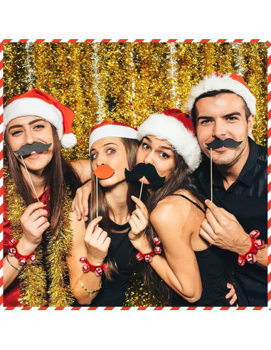 Pulseras de Campanas de Jingle Augshy - 2 Piezas Rojas