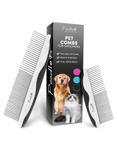 Peines para Perros Poodle Poodlie - 2 Paquete, Mango Antideslizante