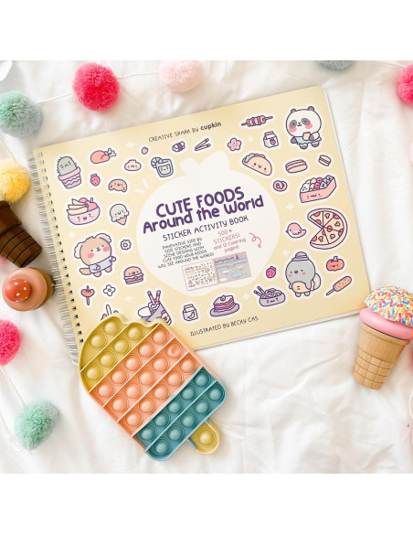 Libro de Pegatinas Cupkin Comidas Lindas 500+ para Niños