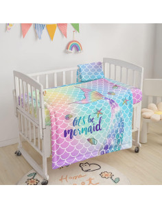 Juego de Ropa de Cuna 3 Piezas Datura home Sirena Arcoíris 2